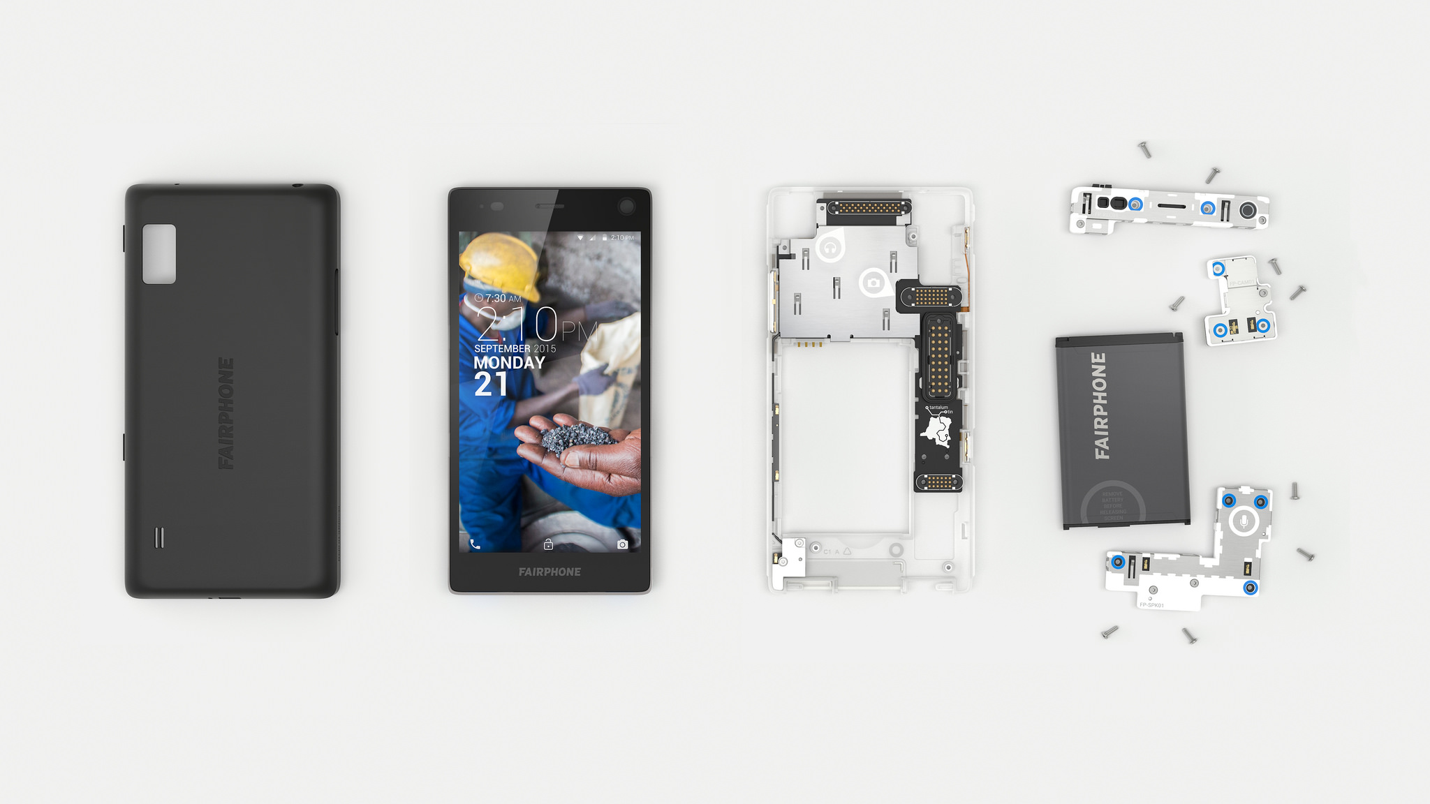 The Fairphone 2 dissassembled