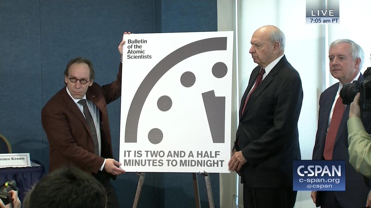 It is two and a half minutes to midnight